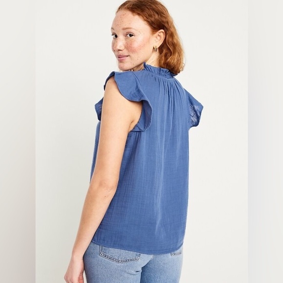 Old Navy Indigo Blue Fabric top woman - Picture 3 of 8